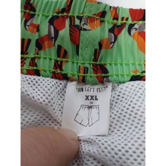 Two Left Feet Toucan Hawaiian Swim Trunks Lined Shorts Men's 38 XXL - Picture 5 of 6